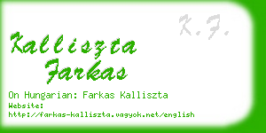 kalliszta farkas business card